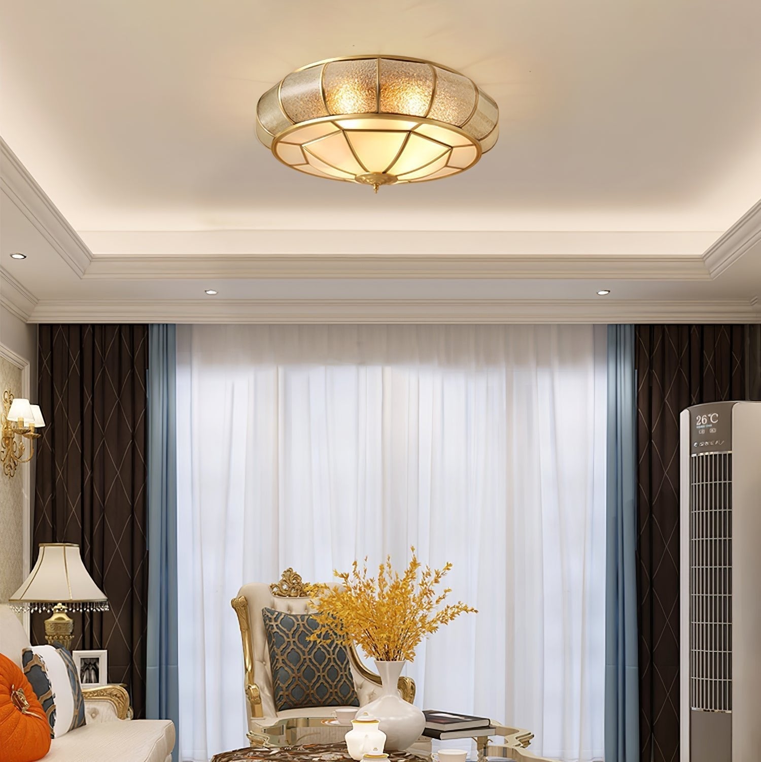 Round Textured Glass Ceiling Light - Blowlighting