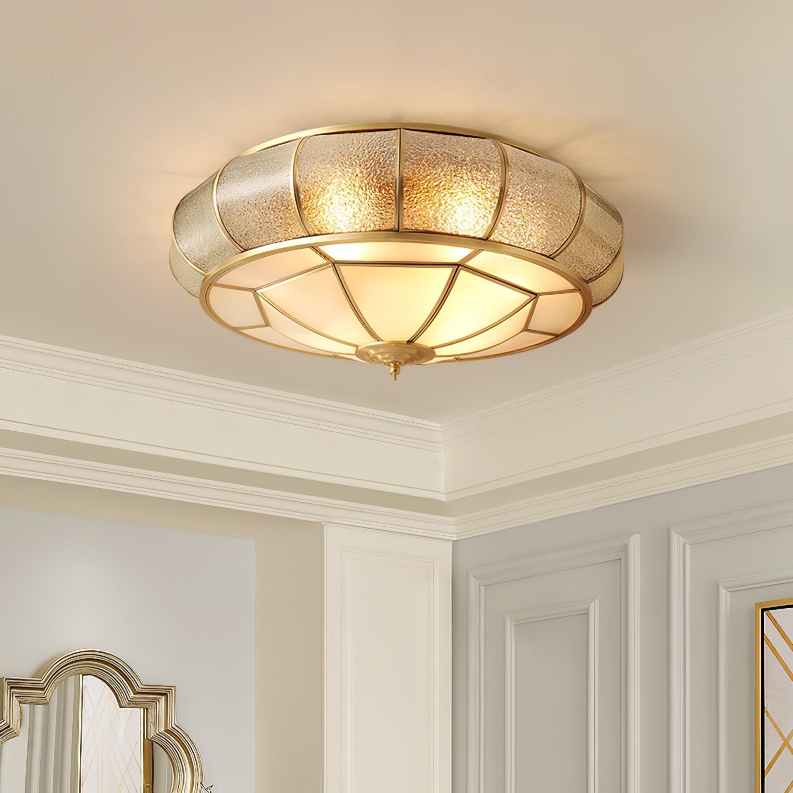 Round Textured Glass Ceiling Light - Blowlighting