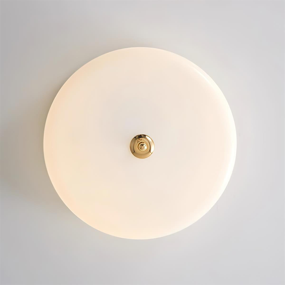 Ceiling Light Double-Layer Glass Disc Walnut Wood Minimalist - Letslighting