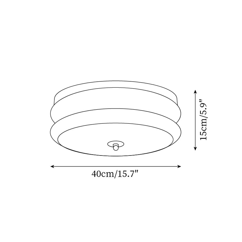 Ceiling Light Double-Layer Glass Disc Walnut Wood Minimalist - Letslighting