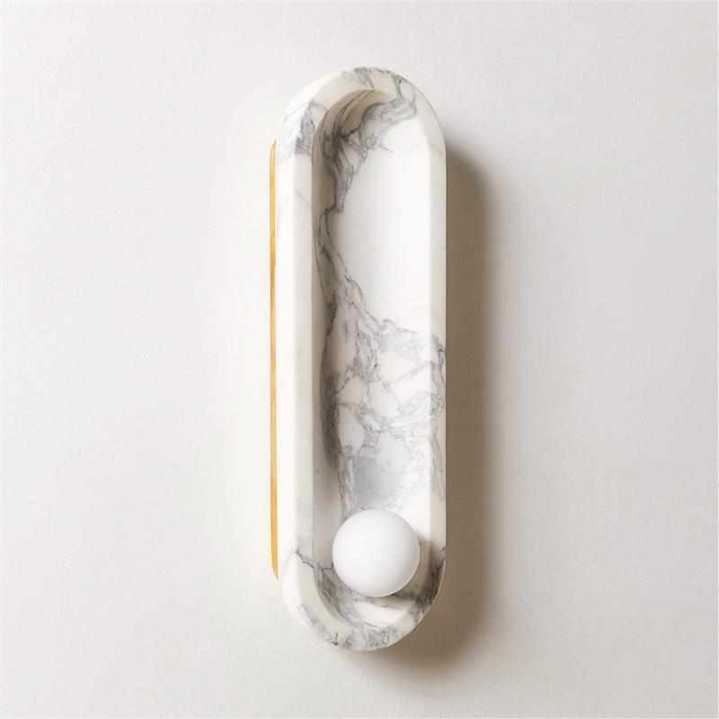 Alsolarae Modern Minimalist Marble Glass Wall Lamp - Lamp Copper