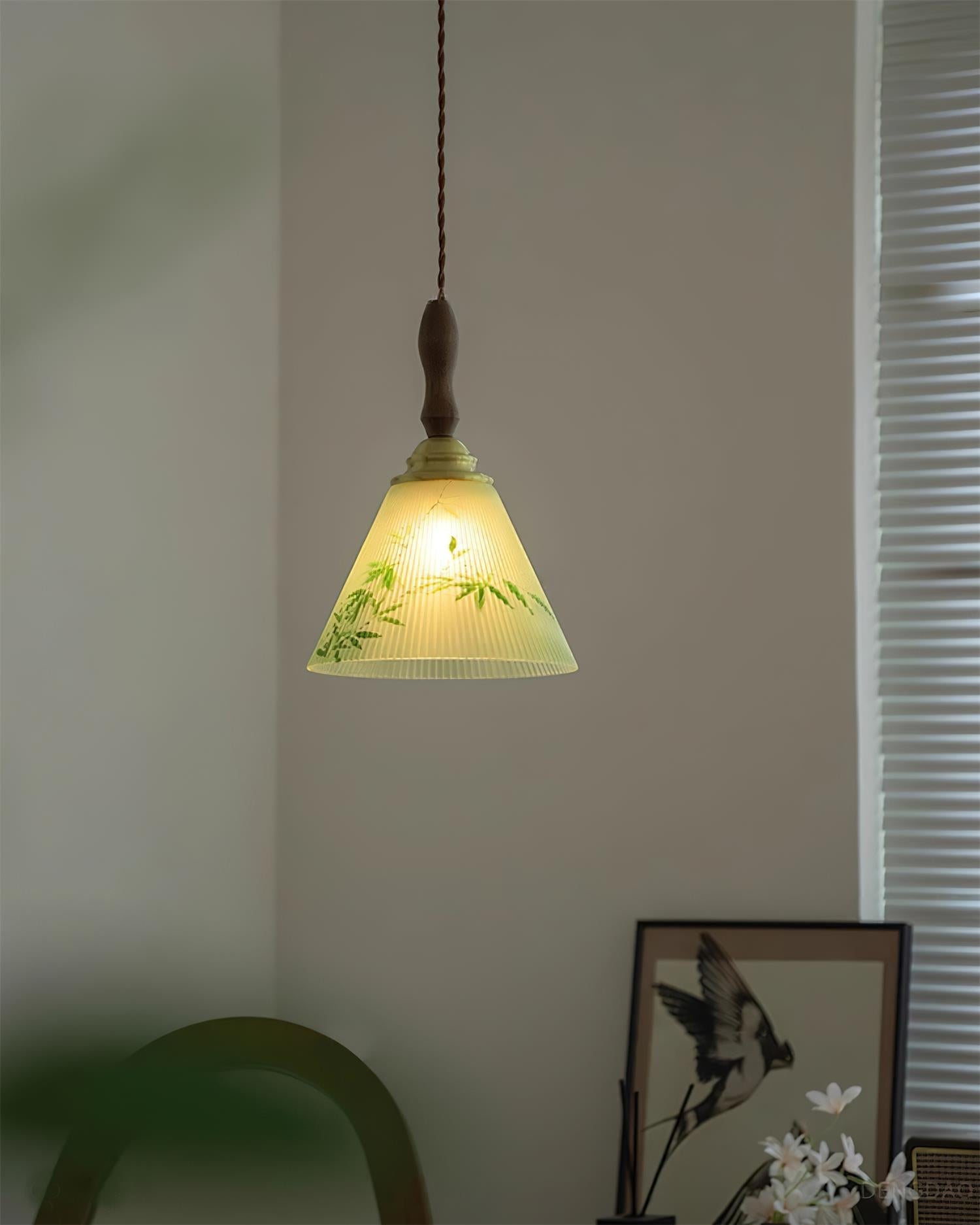 Royale Pendant Lamp Conical Botanical Glass - Letslighting