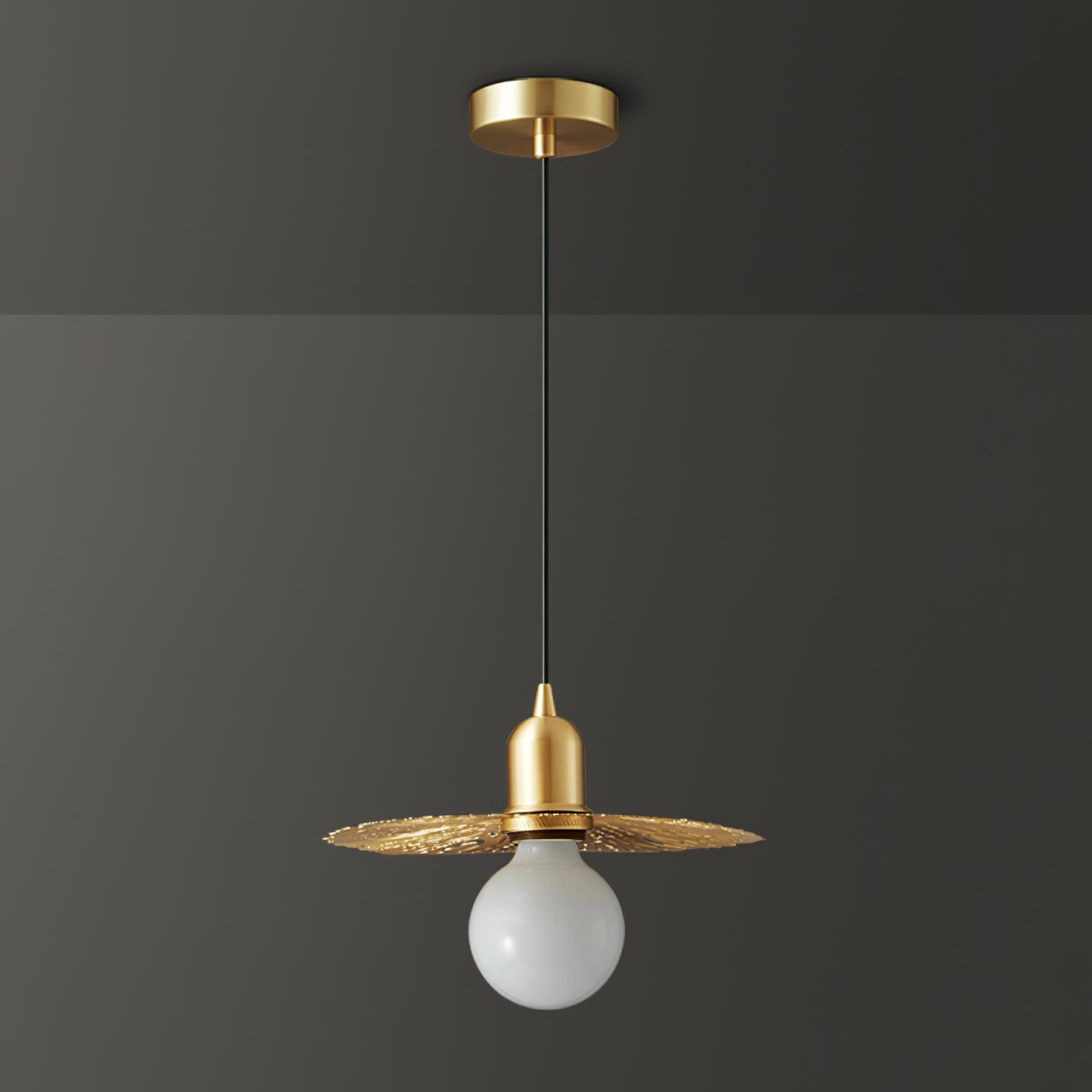 Rozeta Pendant Light Brass Pleated Modern - Letslighting