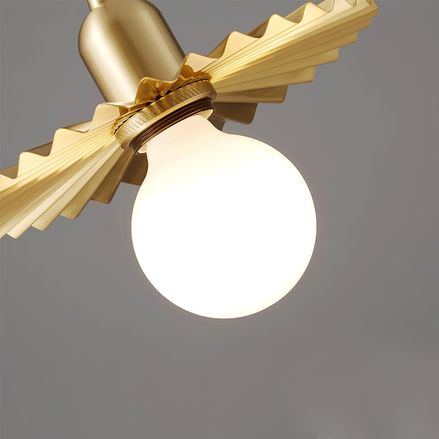 Rozeta Pendant Light Brass Pleated Modern - Letslighting