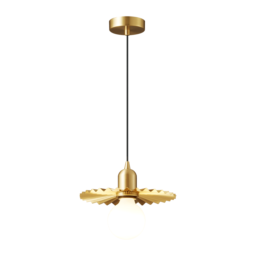 Rozeta Pendant Light Brass Pleated Modern - Letslighting