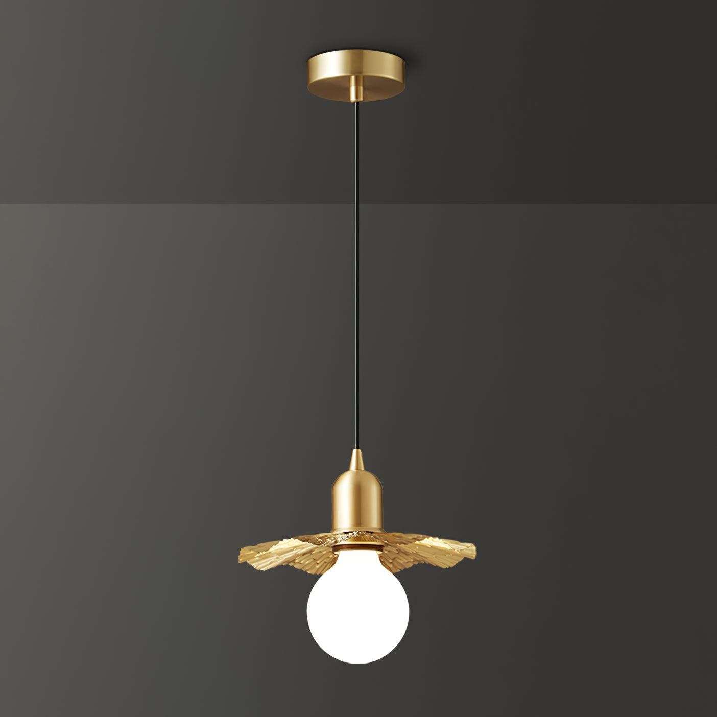 Rozeta Pendant Light Brass Pleated Modern - Letslighting