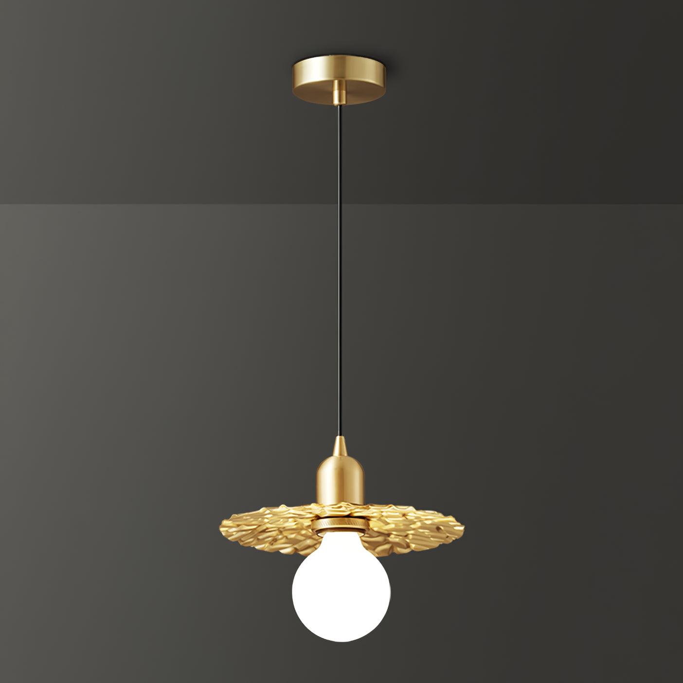 Rozeta Pendant Light Brass Pleated Modern - Letslighting