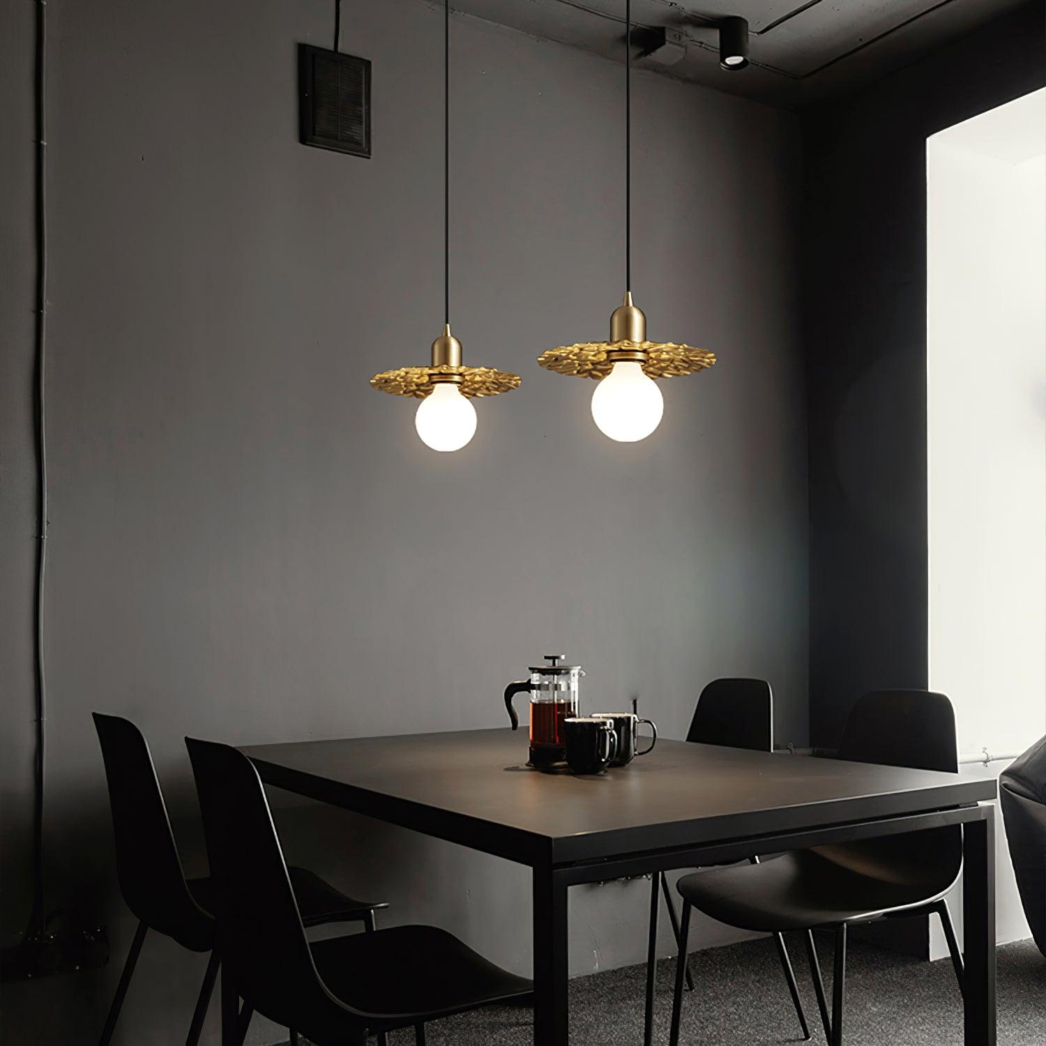 Rozeta Pendant Light Brass Pleated Modern - Letslighting