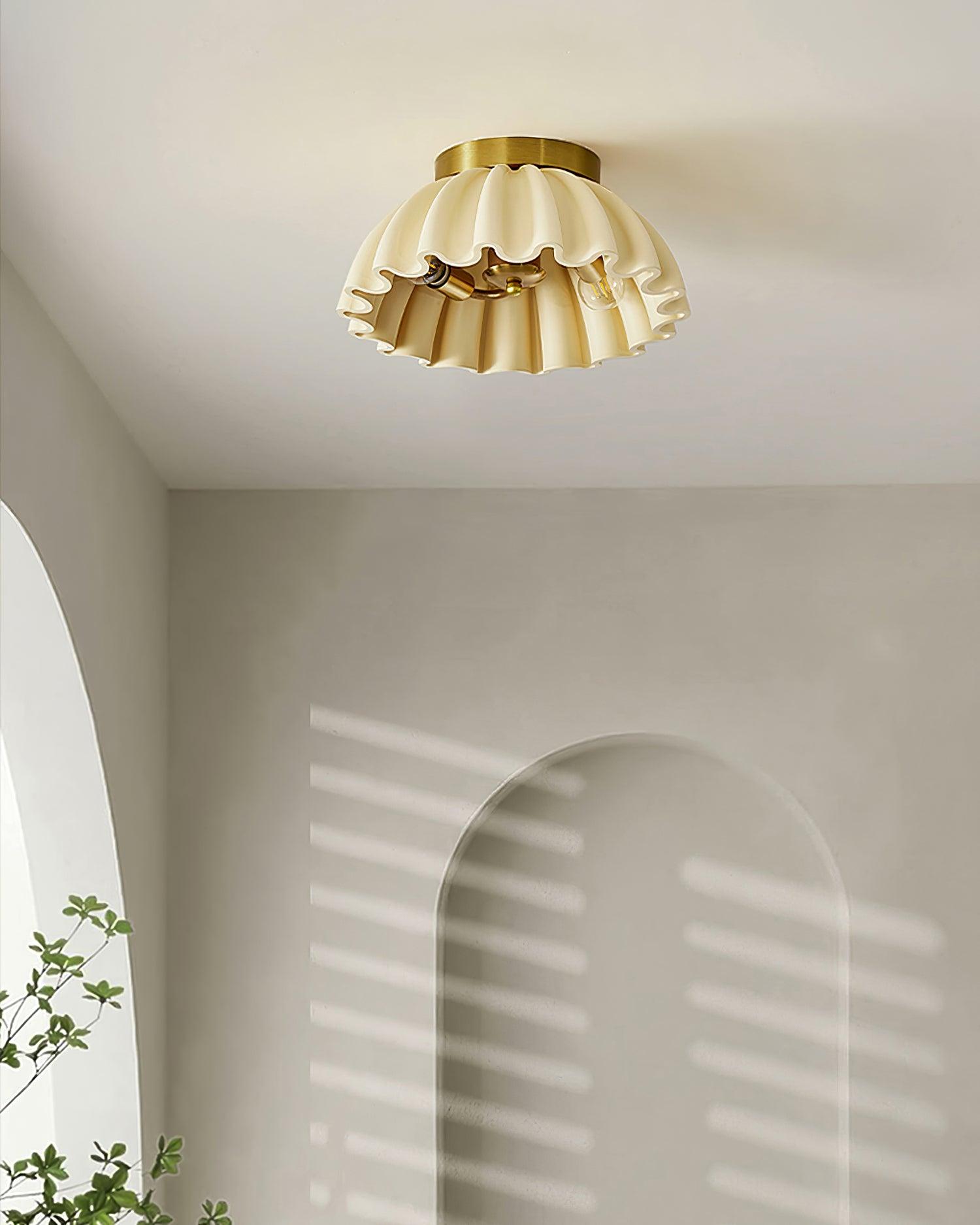Ceiling Light HDPE Ruffle Canopy Body Modern Minimalist - Letslighting