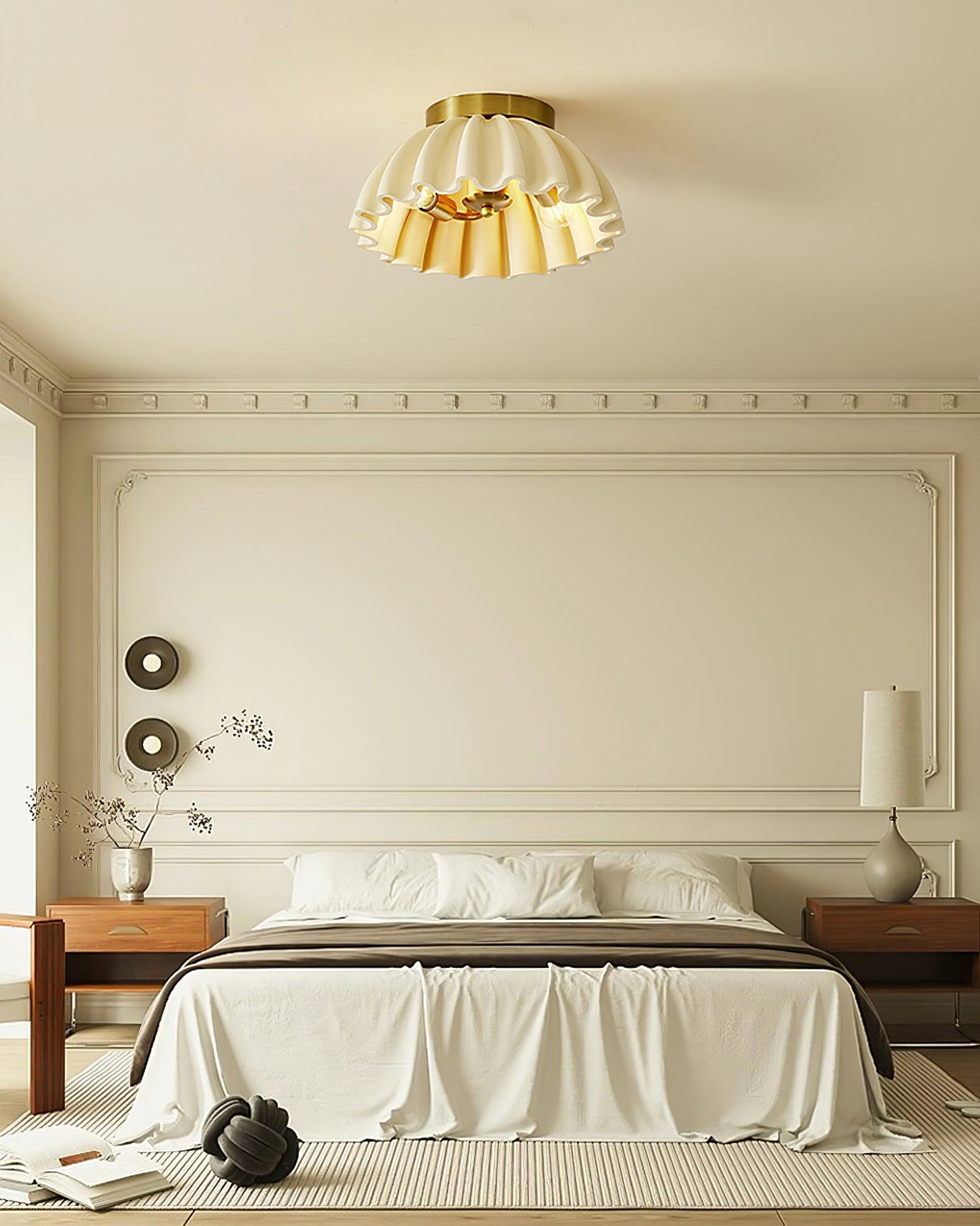 Ceiling Light HDPE Ruffle Canopy Body Modern Minimalist - Letslighting