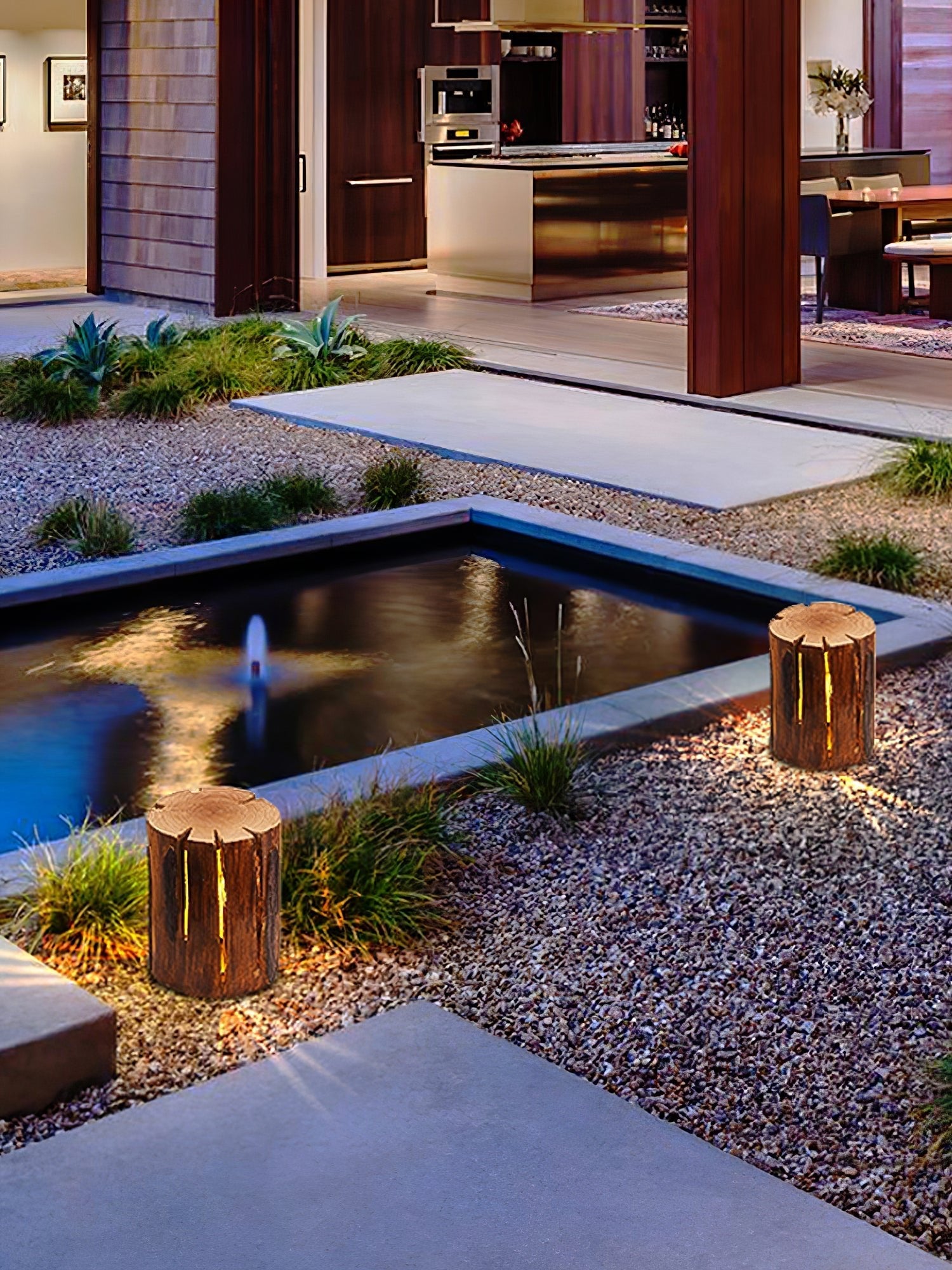 Rustic Log Outdoor LED Light - Vakkerlight