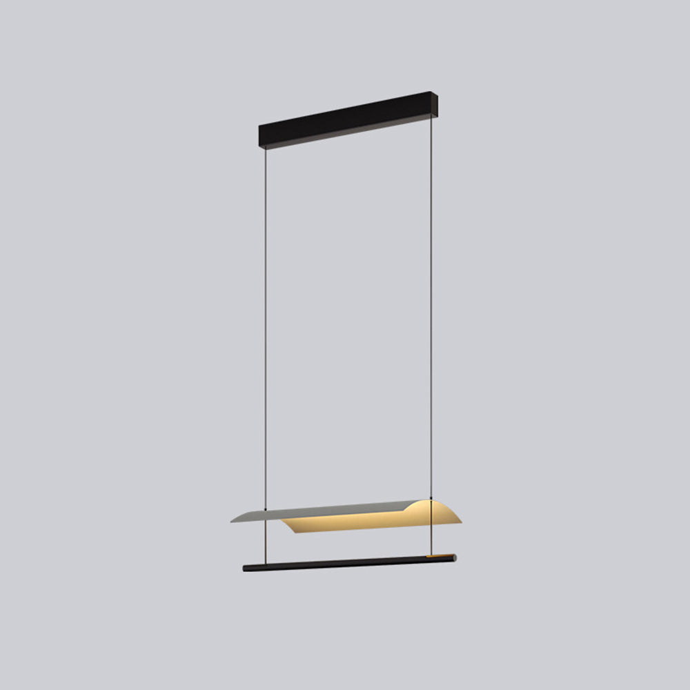 Ray Suspension Linéaire Inhabituel, Métal/Acrylique, Noir, Salon/Restaurant