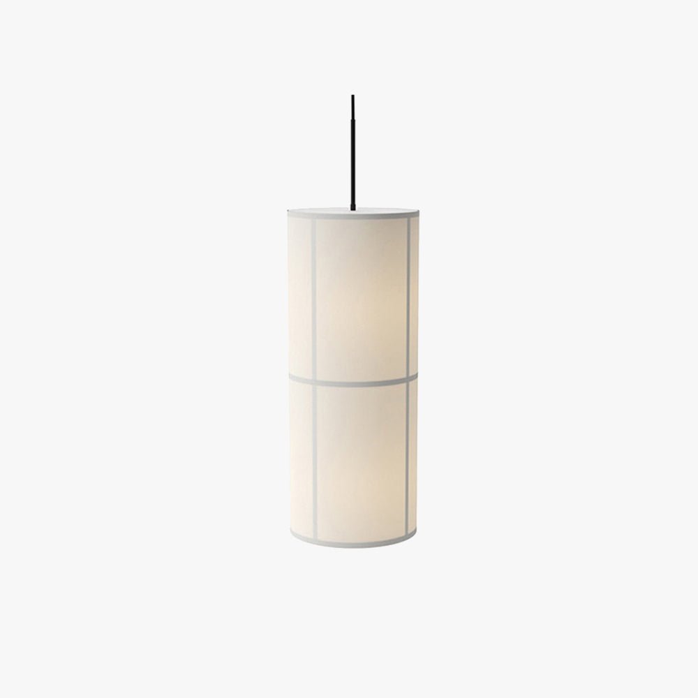 Ritta Suspension Cylindre Vintage, Métal/Soie, Blanc/Beige/Noir, Chambre à Coucher/Salon