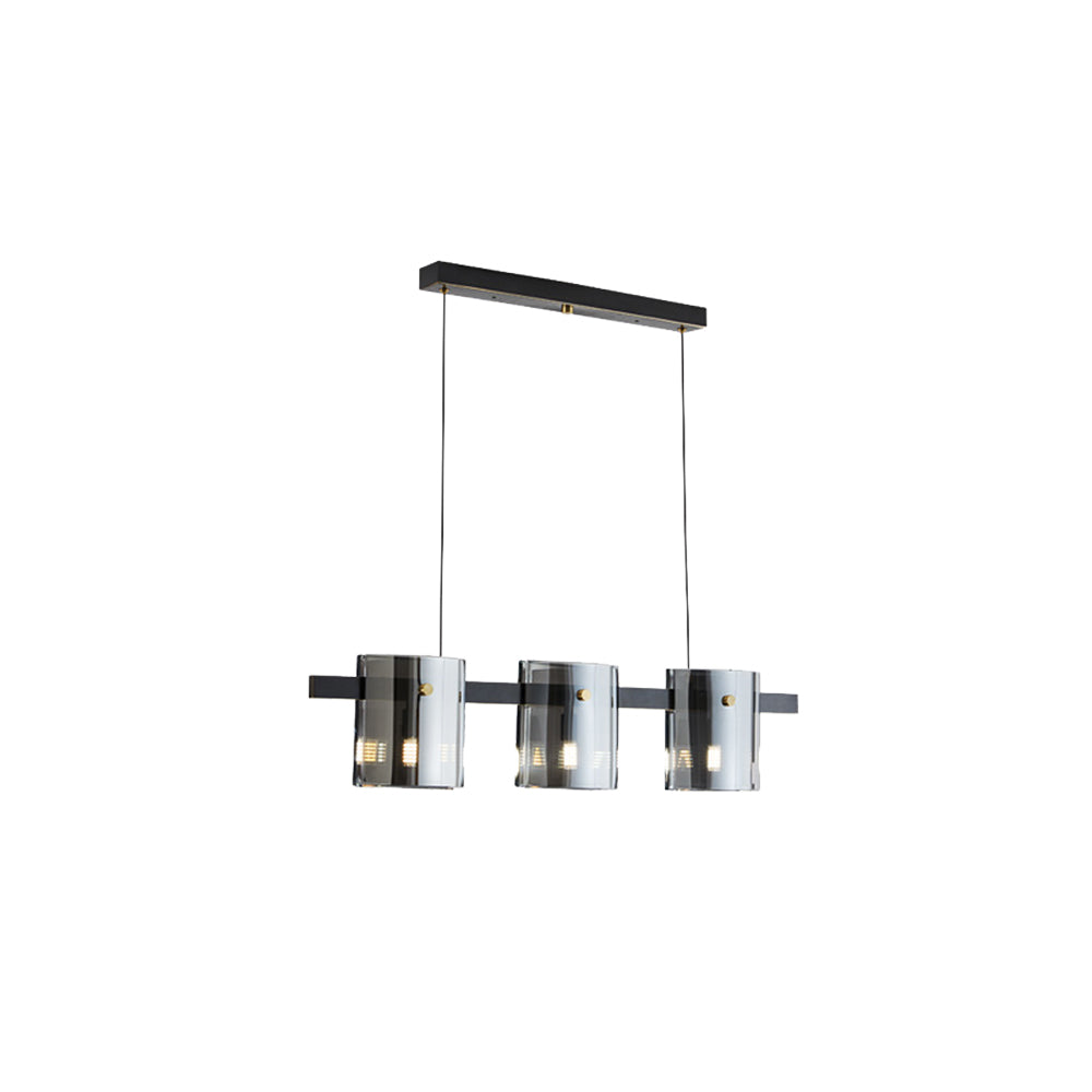 Arisha Suspension Cylindre Nordique, Cuivre/Verre, Noir/Or, Bar/Cuisine