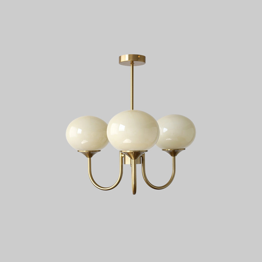 Valentina Lustre Boule Classique, Métal/Verre, Blanc/Rose/Beige, Bureau/Salon