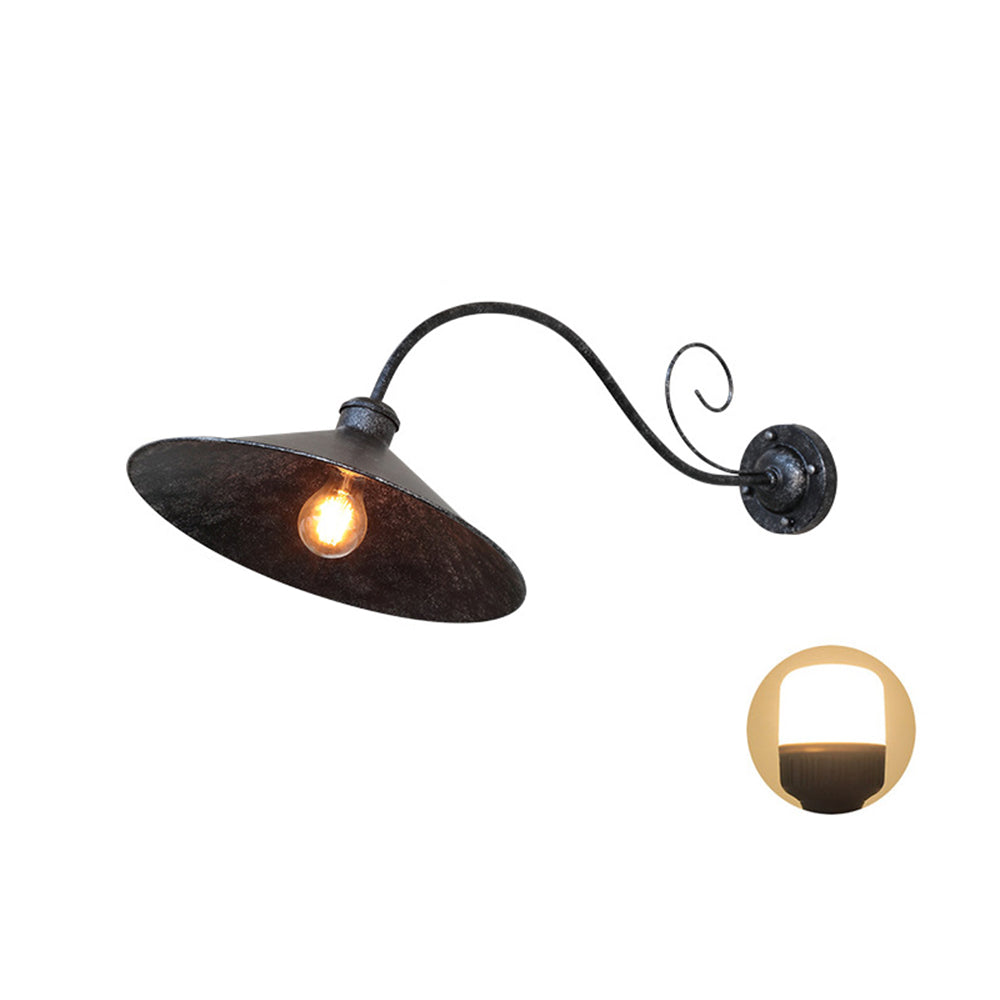 Silva Applique Murale Extérieure Cône Moderne, Métal, Noir/Argent Ancien, Extérieur
