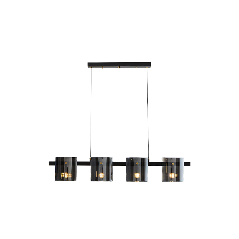 Arisha Suspension Cylindre Nordique, Cuivre/Verre, Noir/Or, Bar/Cuisine
