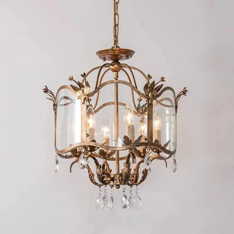 Silva Vintage Forme De Cage Suspension Métal/Verre Salle À Manger