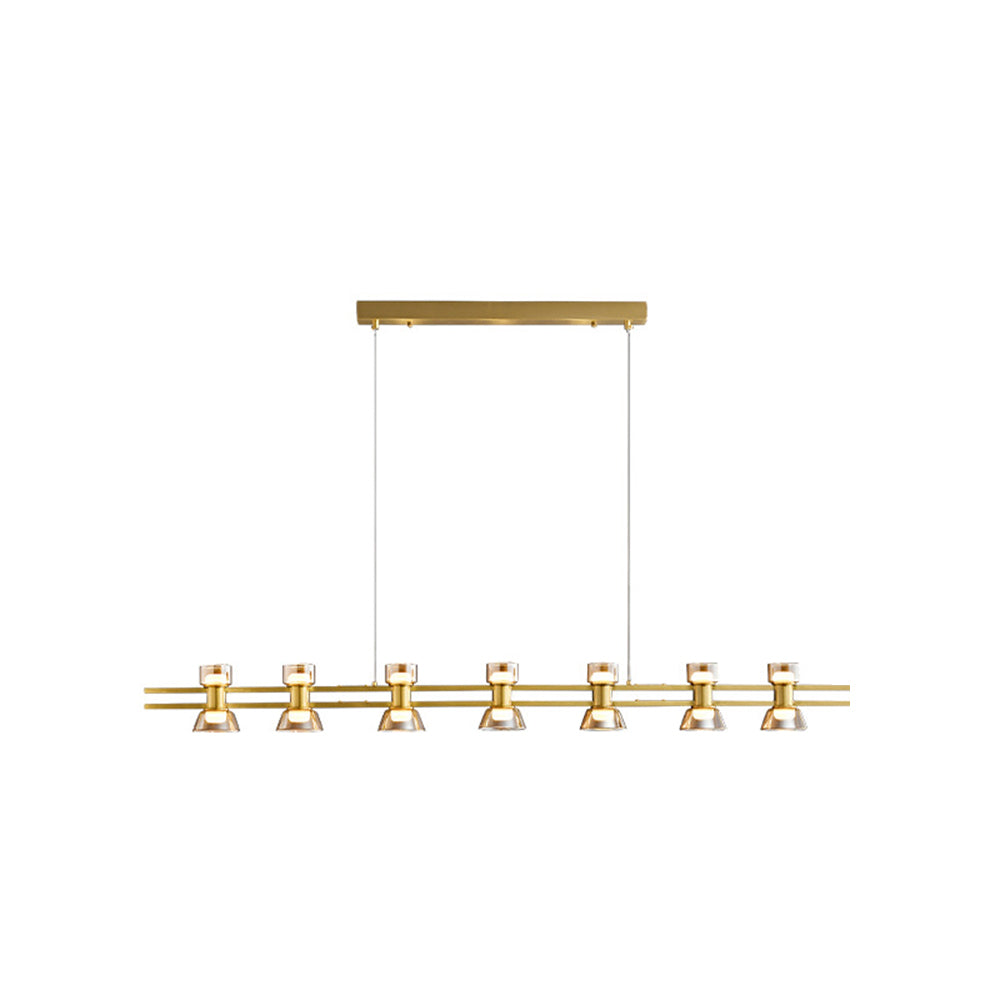 Arisha Suspension Linéaire Simple, Cuivre/Verre, Noir/Or, Salle de Bain/Chambre