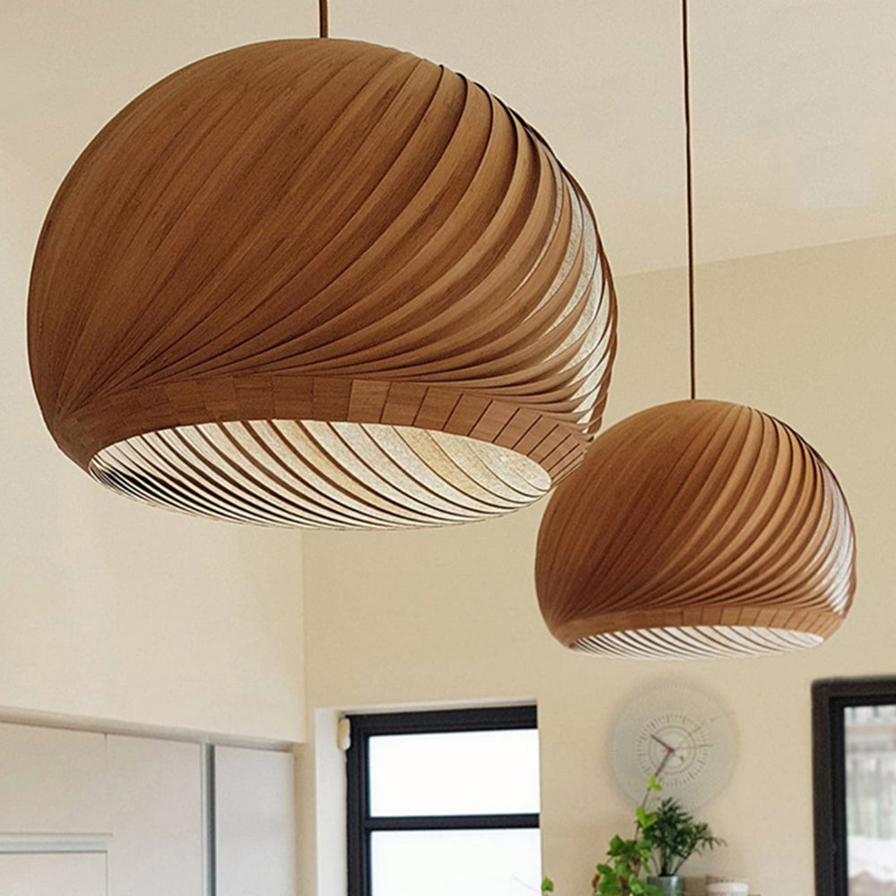 Muto Suspension Globe Naturel, Bois/Metal, Marron/Bois, Salon