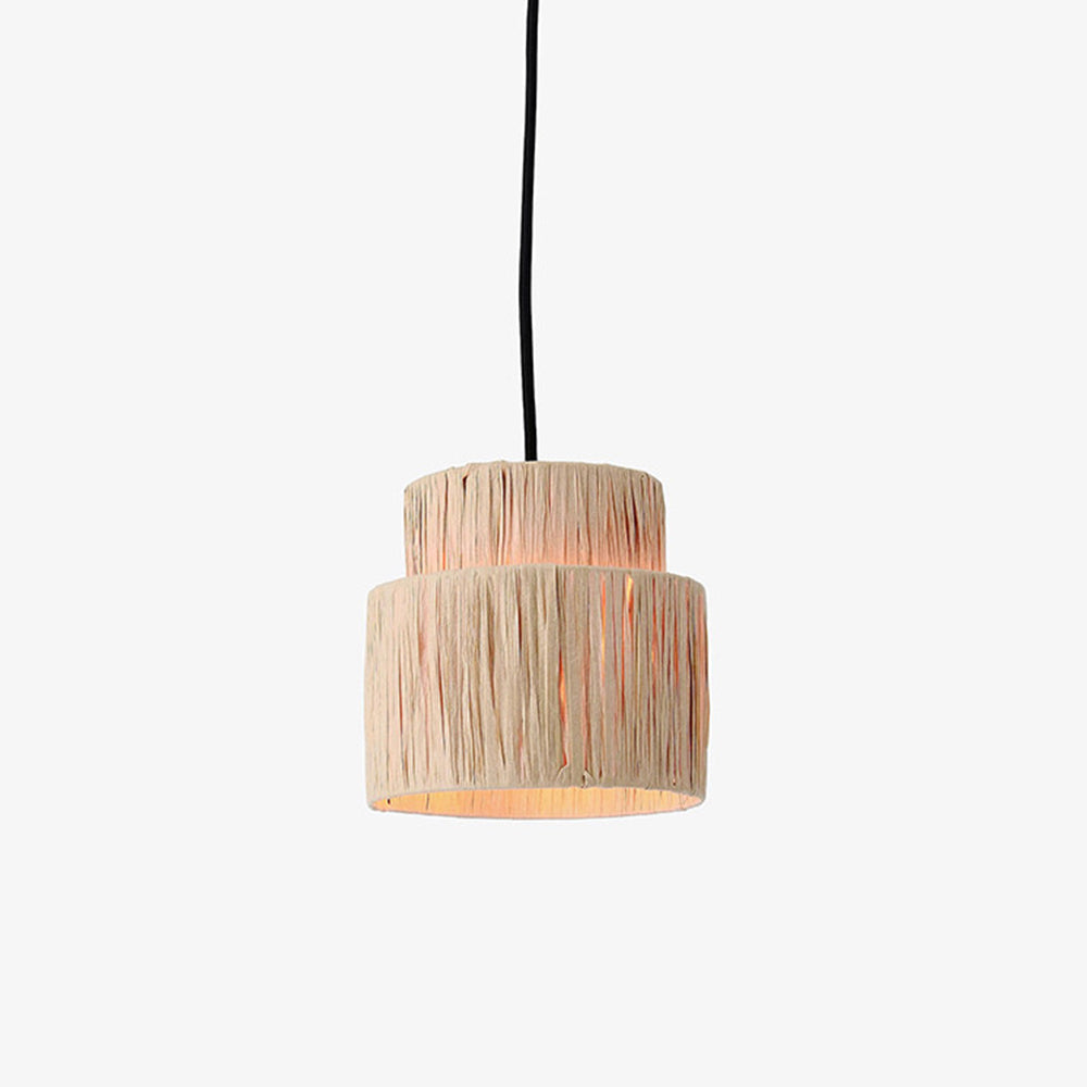 Ritta Rattam Suspension Ronde Simple, Métal/Rotin, Marron, Chambre à Coucher/Librairie