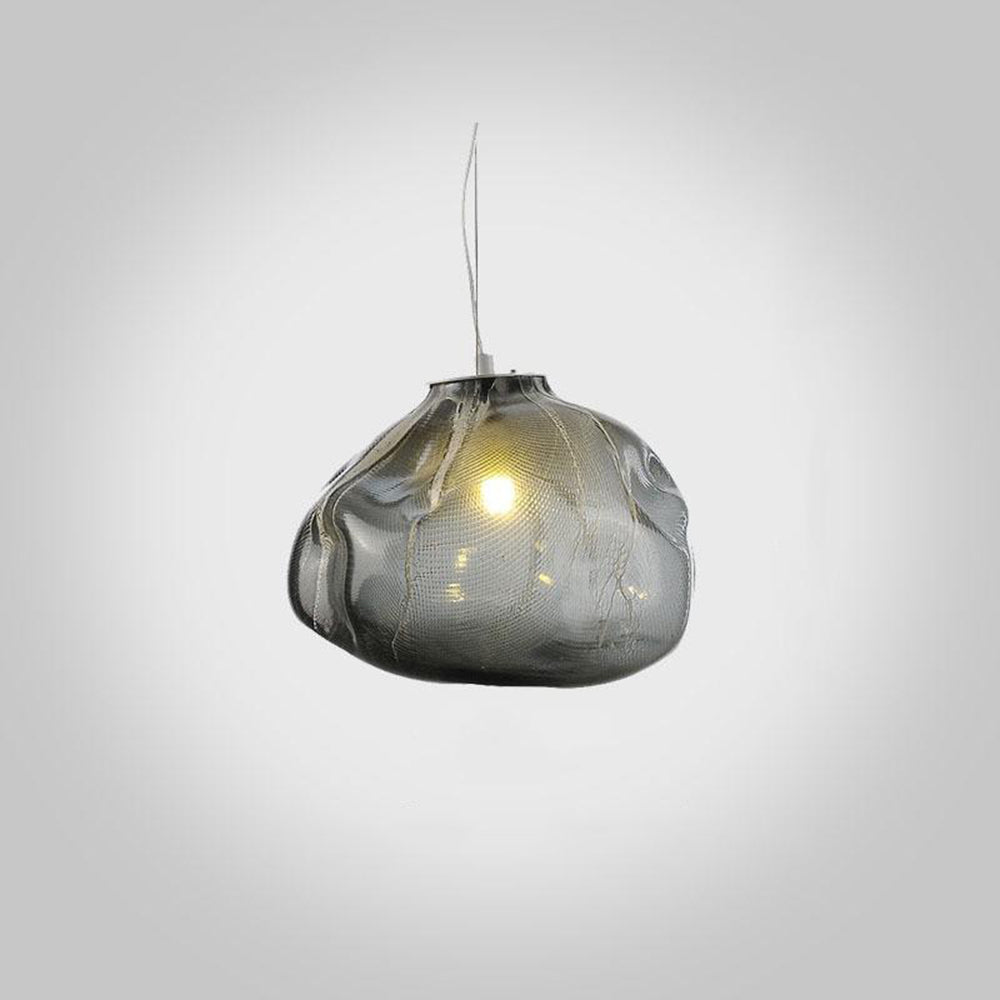 Avi Suspension Globe, Métal/Verre, Clair/Gris/Ambre