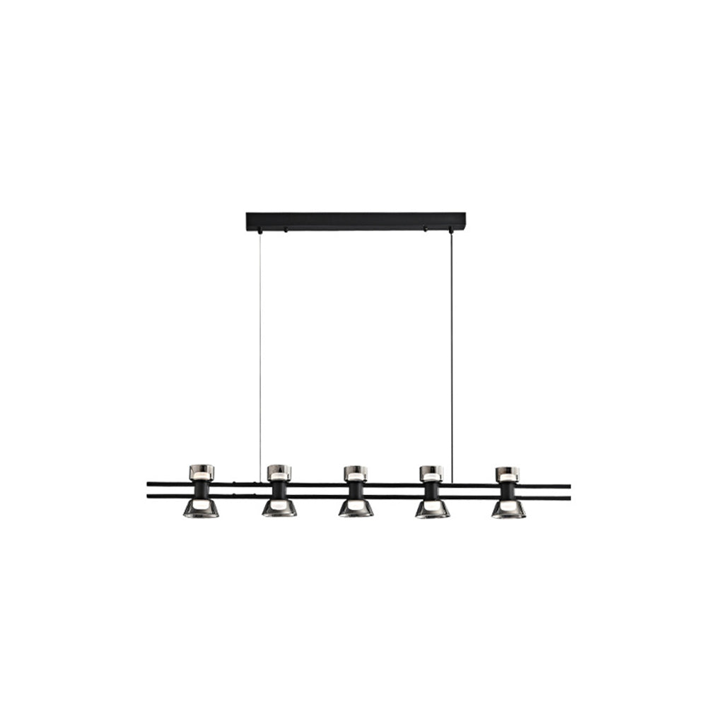 Arisha Suspension Linéaire Simple, Cuivre/Verre, Noir/Or, Salle de Bain/Chambre
