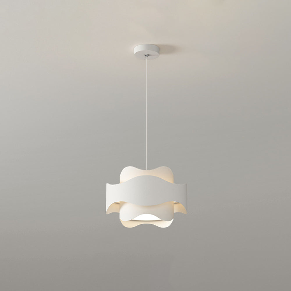 Arisha Suspension Ronde Contemporaine, Métal, Blanc, Chambre à Coucher/Salle à Manger