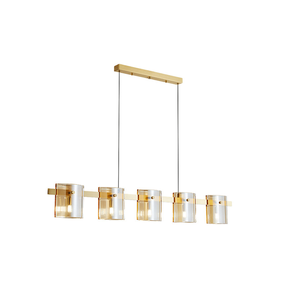 Arisha Suspension Cylindre Nordique, Cuivre/Verre, Noir/Or, Bar/Cuisine
