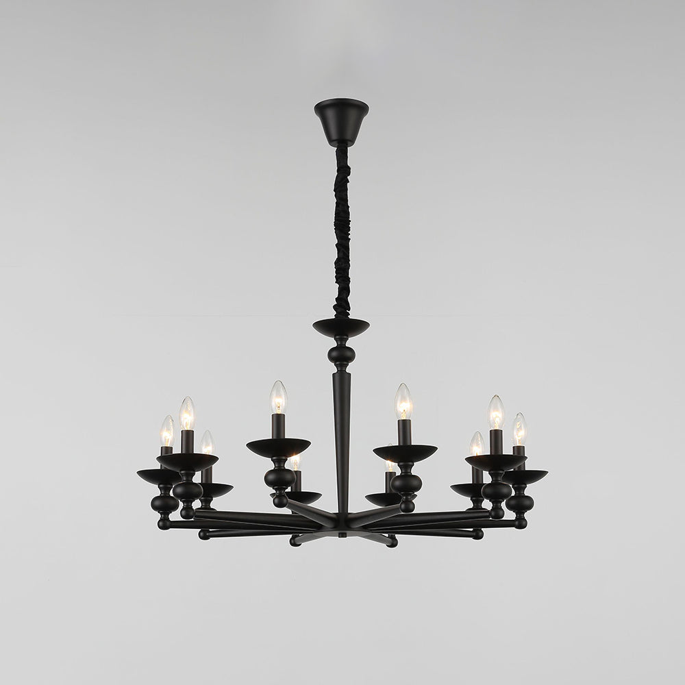 Silva Suspension Bougeoir Rétro, Métal/Verre, Noir, Salon/Salle à Manger