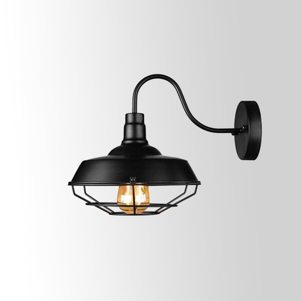 Silva Applique Murale Landerne Vintage, 3 Style, Métal/Verre, Noir, Cour