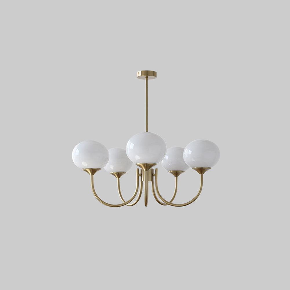 Valentina Lustre Boule Classique, Métal/Verre, Blanc/Rose/Beige, Bureau/Salon