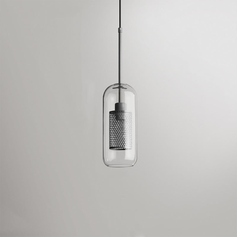 Kristy Suspension Globe/Cylindre Moderne, Métal/Verre, Doré/Argent, Salon