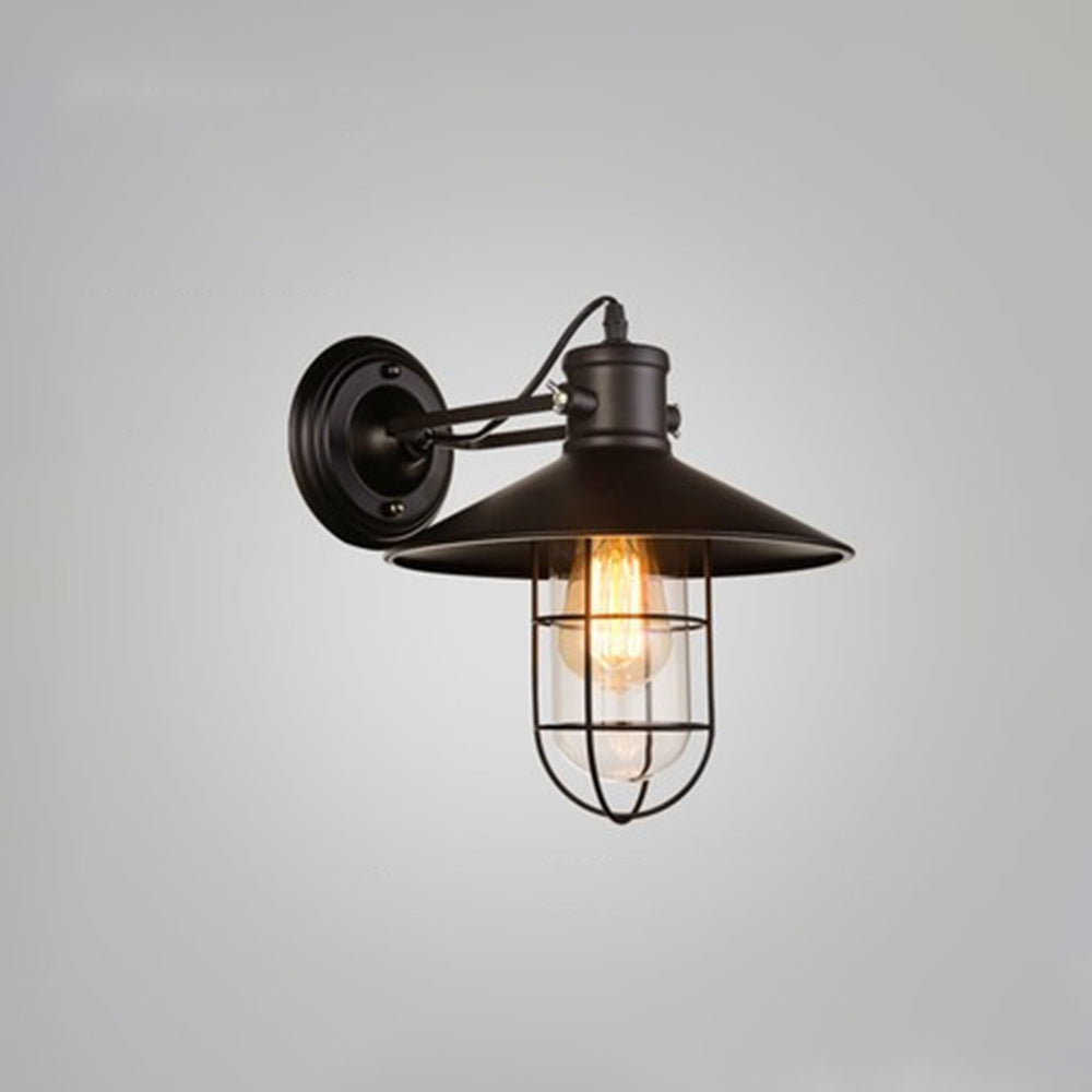 Silva Applique Murale Landerne Vintage, 3 Style, Métal/Verre, Noir, Cour