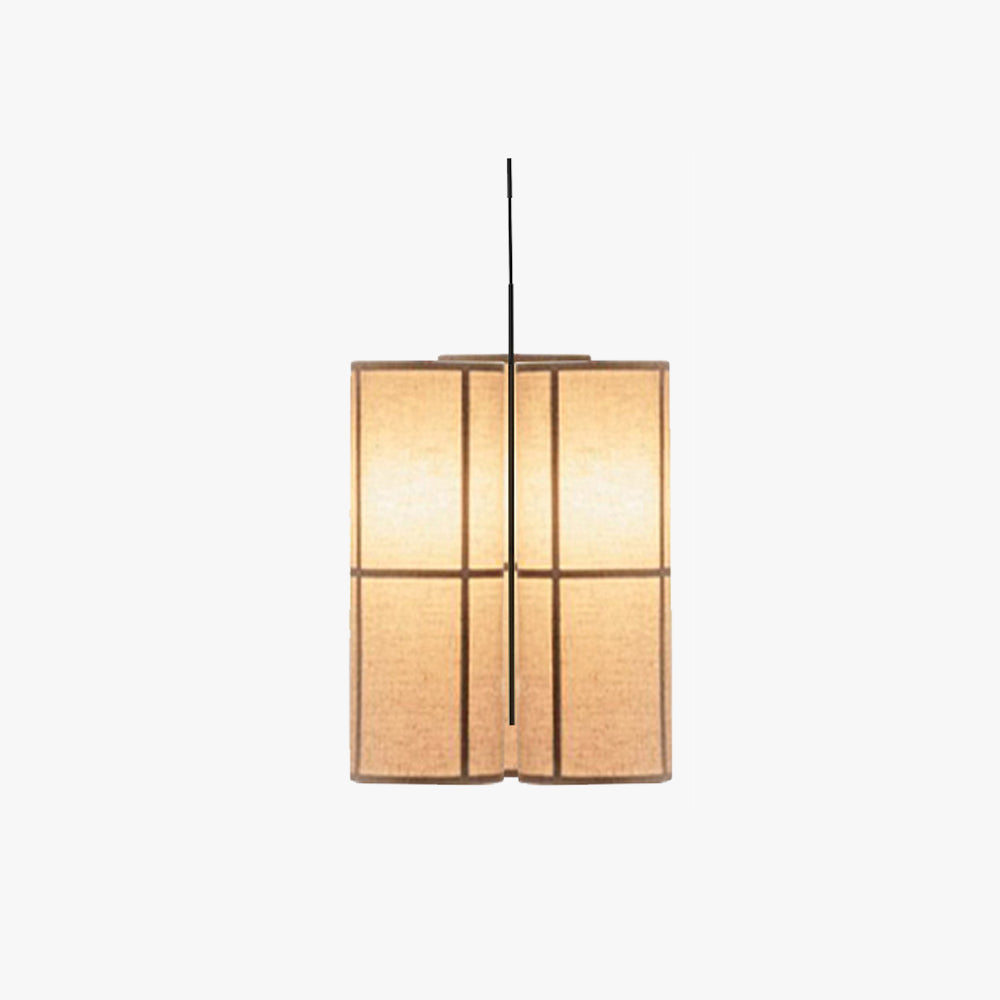 Ritta Suspension Cylindre Vintage, Métal/Soie, Blanc/Beige/Noir, Chambre à Coucher/Salon