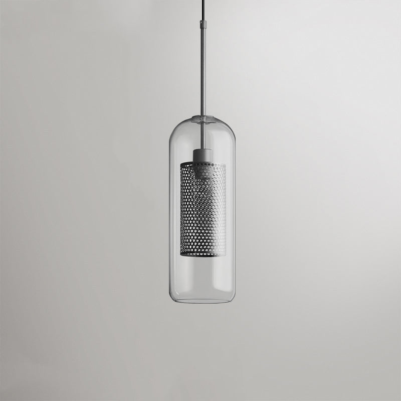 Kristy Suspension Globe/Cylindre Moderne, Métal/Verre, Doré/Argent, Salon