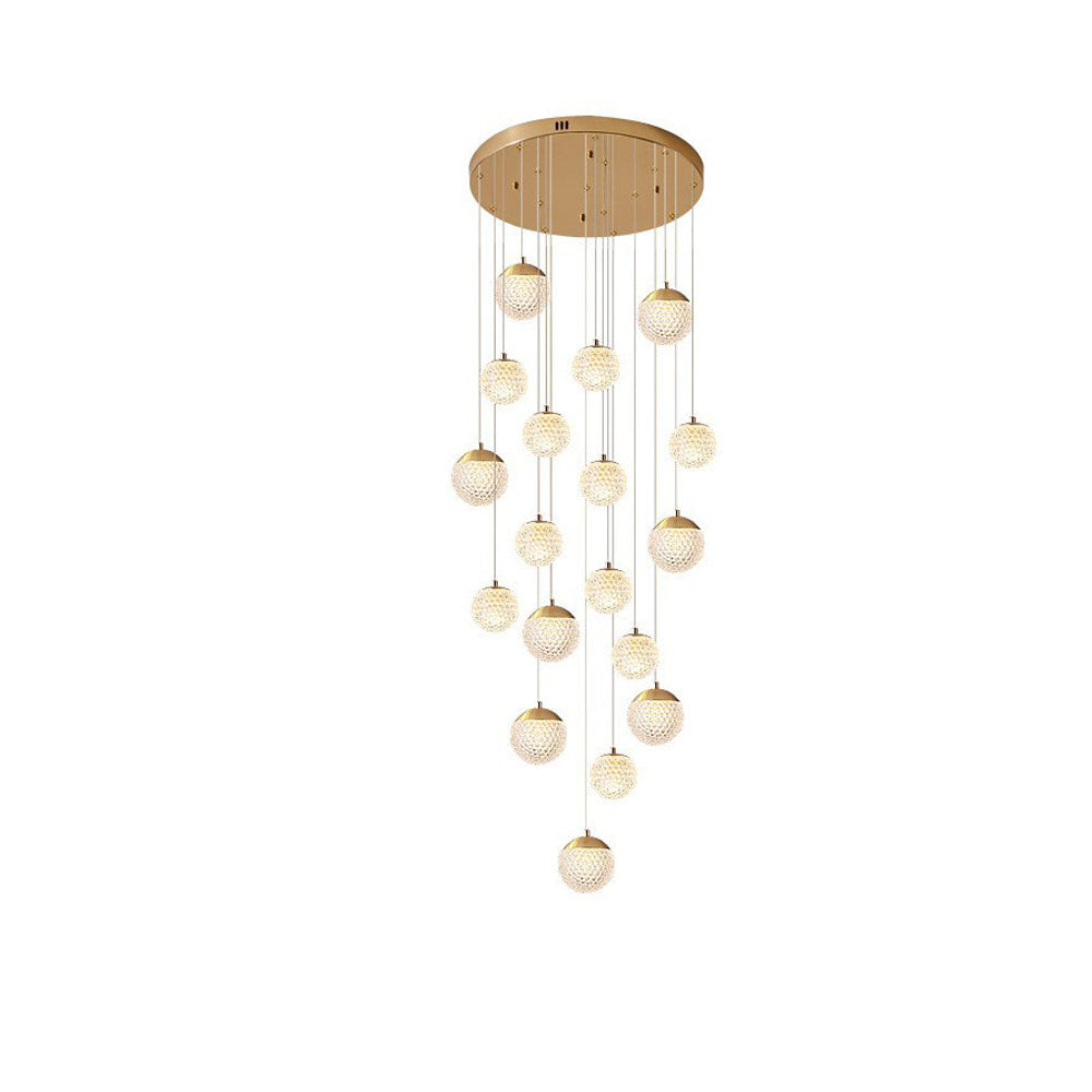 Arisha Luminaires Suspensions Multi/Bulle Moderne Métal/Acrylique Doré Chambre à Coucher