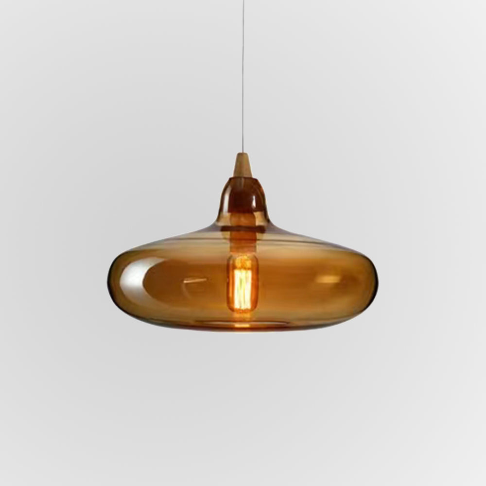 Valentina Luminaires Suspensions Dôme Moderne Métal/Verre Ambre Salon/Chambre à Coucher