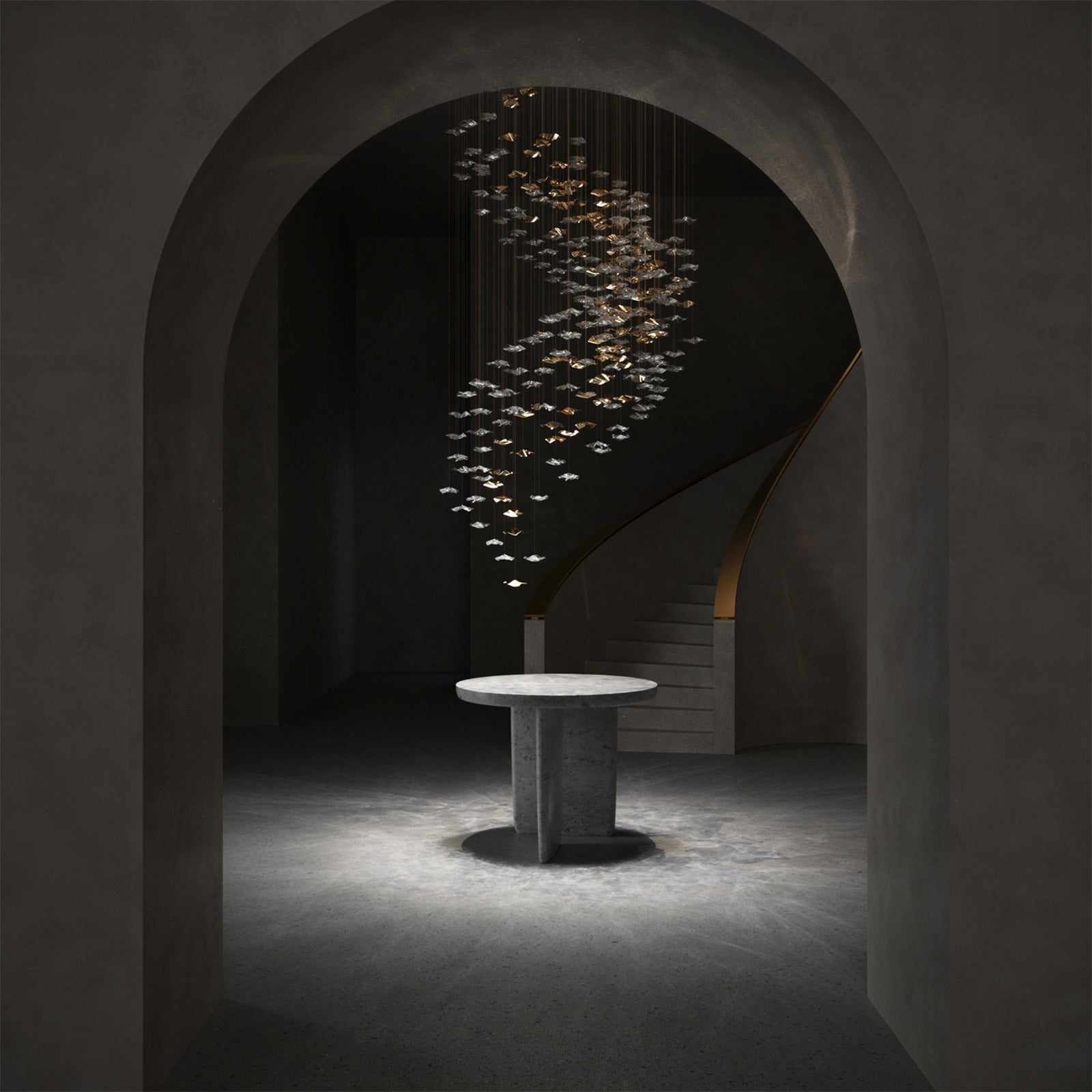 Nephele Crystal Leaf Chandelier - Blowlighting