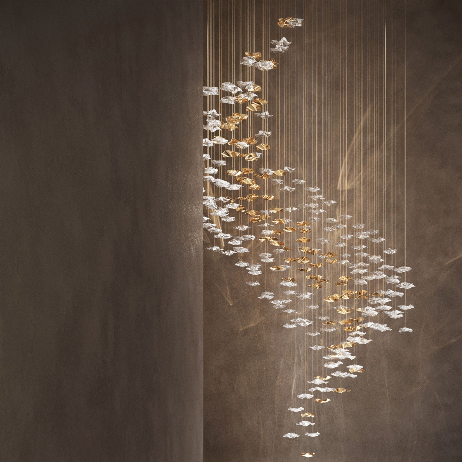 Nephele Crystal Leaf Chandelier - Blowlighting
