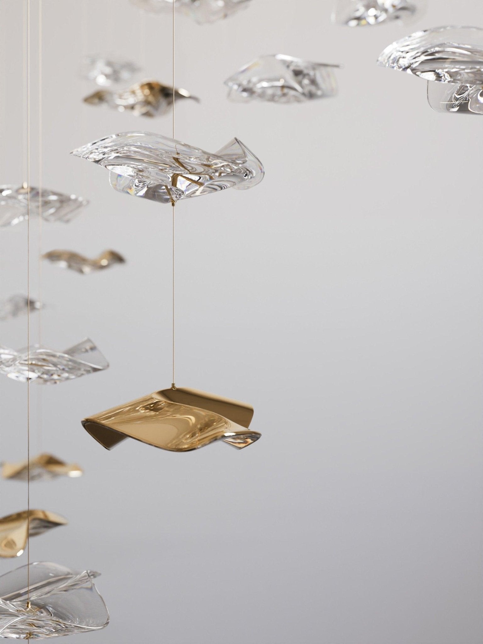 Nephele Crystal Leaf Chandelier - Blowlighting