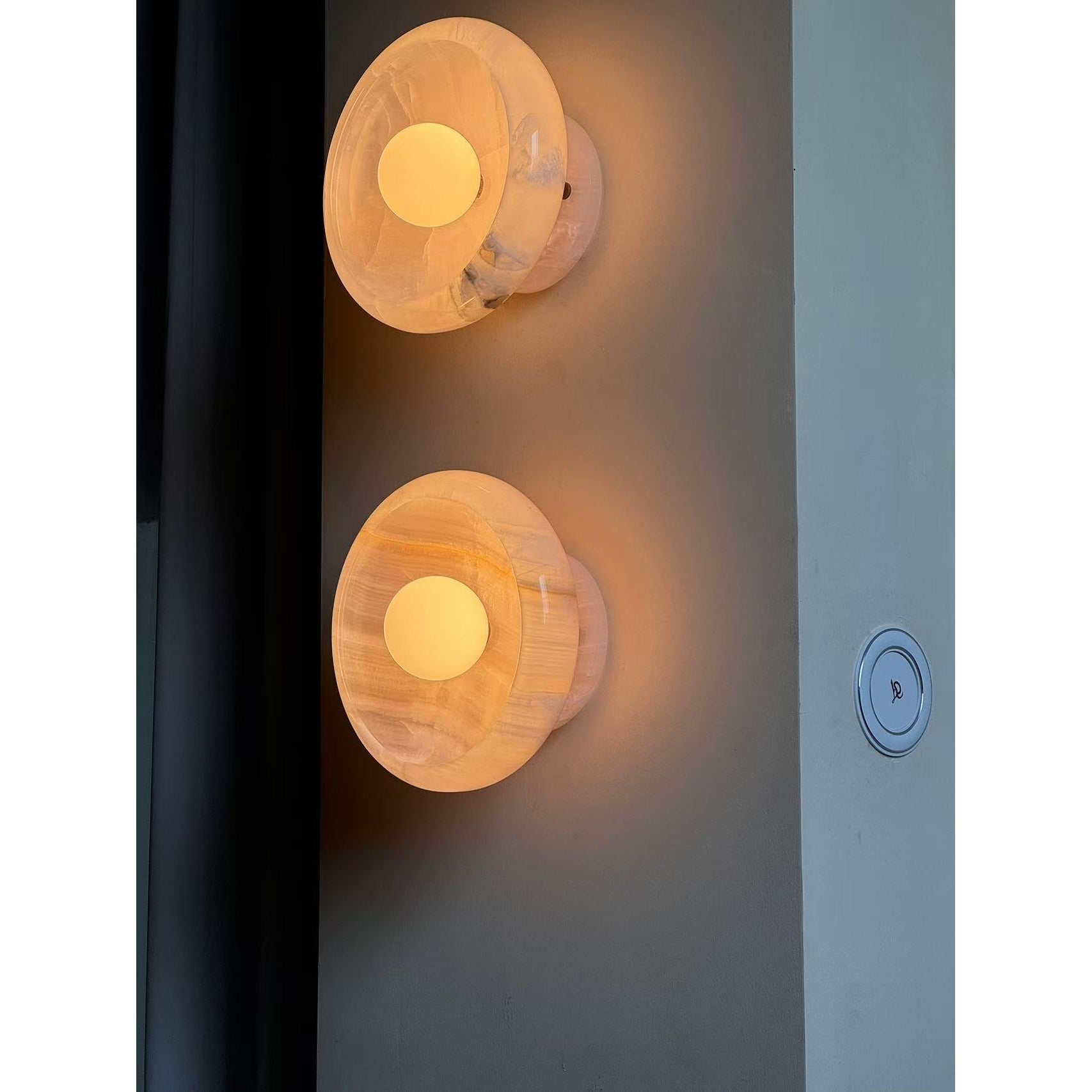 Piedra Modern Minimalist Marble Glass Wall Lamp - Lamp Copper