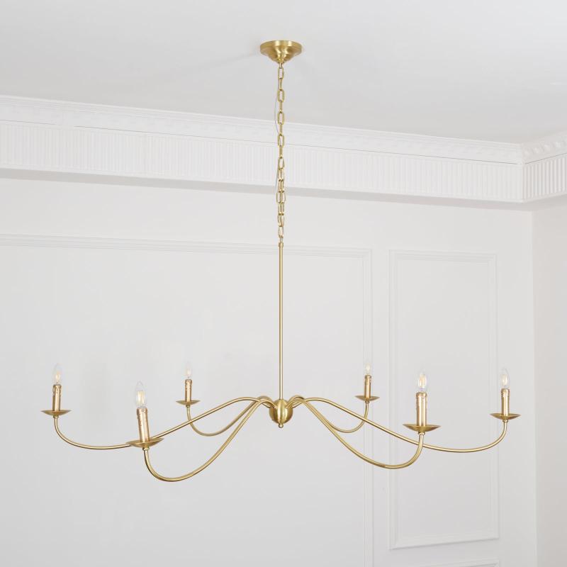 Varese Chandelier 6-Light Candle - Lamp Copper