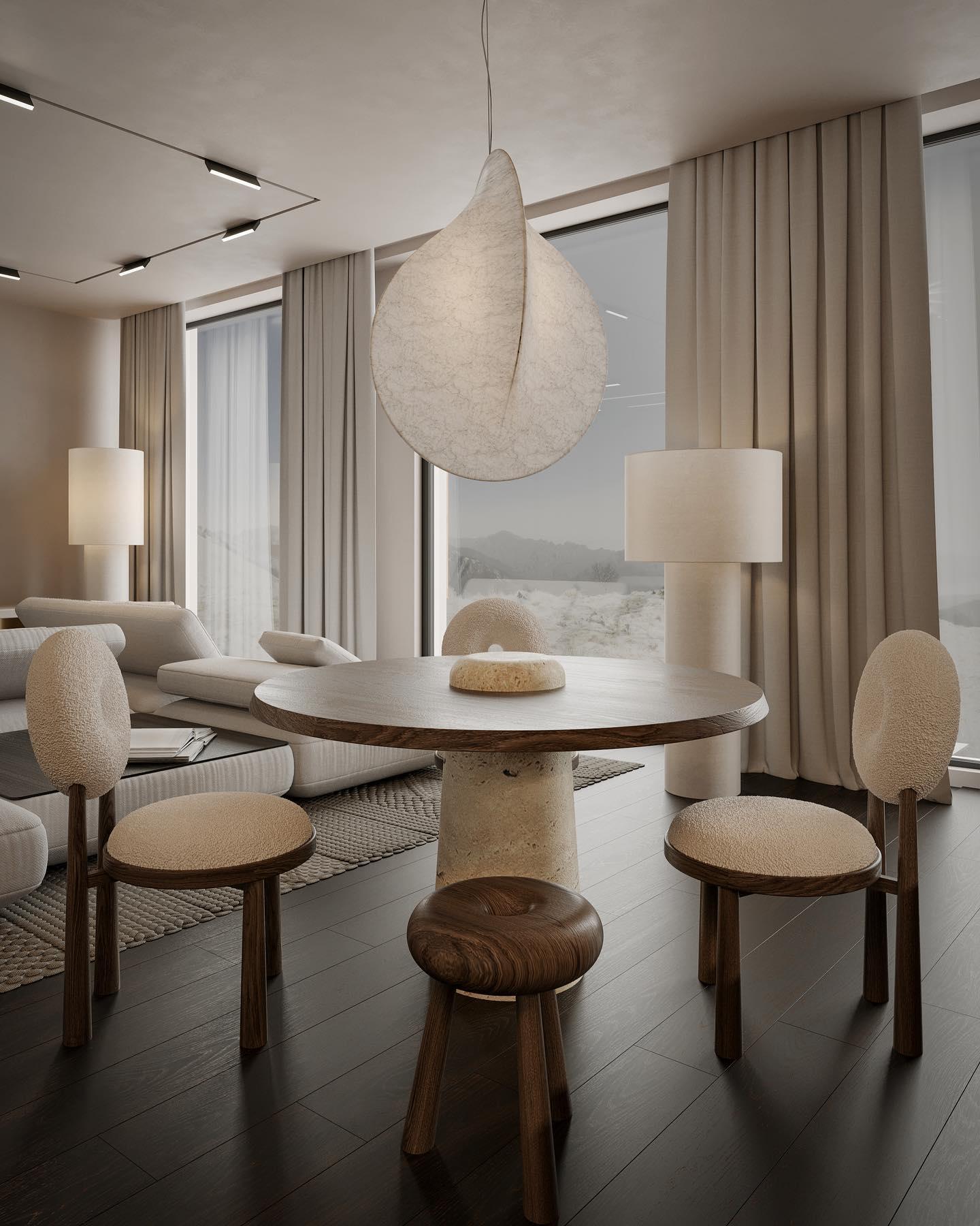 Ballet Pendant Lamp White Organic Shape - Letslighting