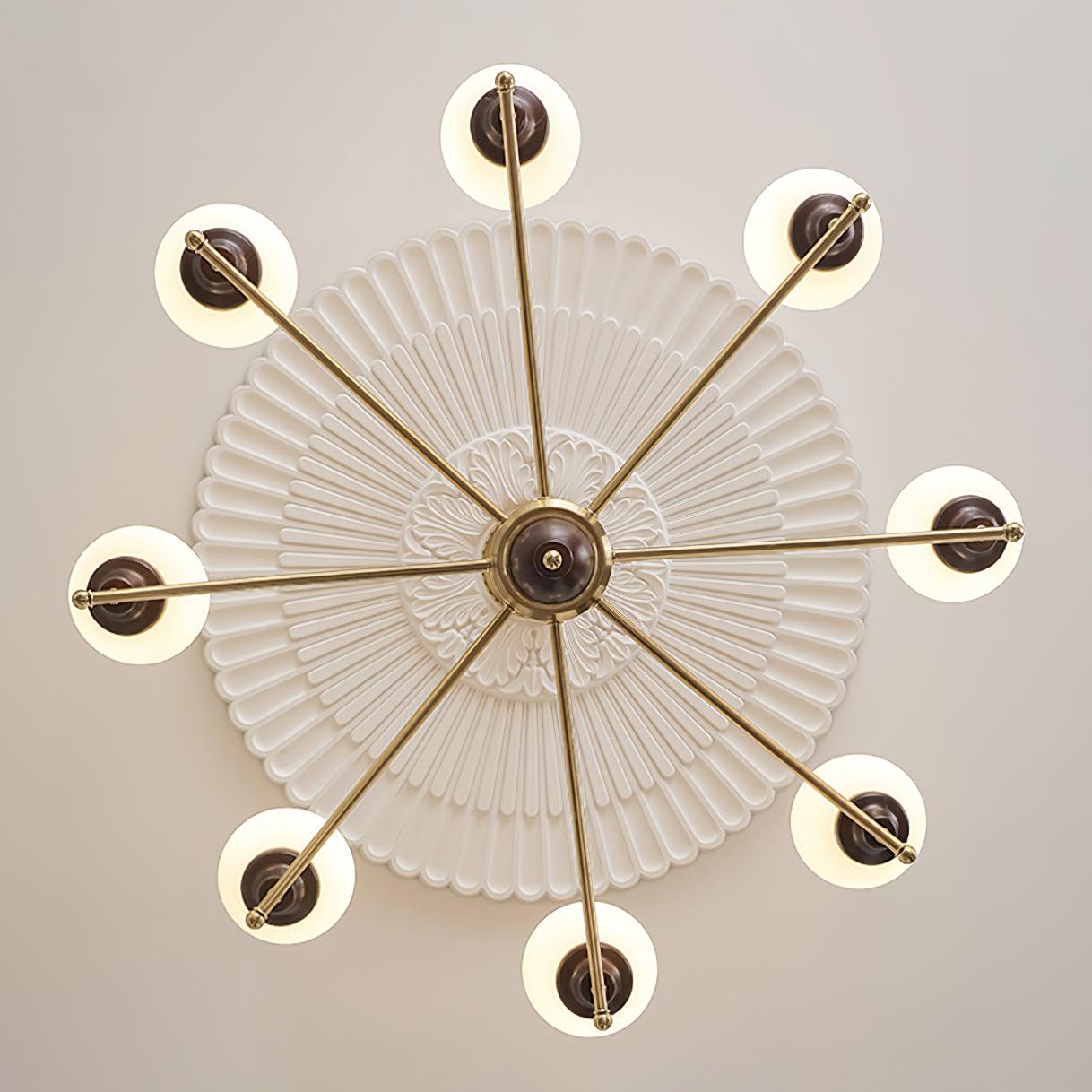 Sciolari Chandelier Vintage Wood Glass - Letslighting