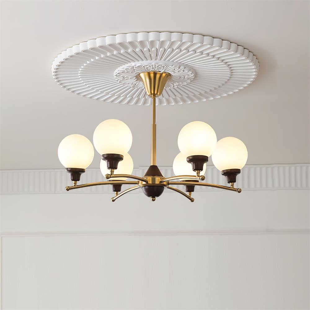 Sciolari Chandelier Vintage Wood Glass - Letslighting
