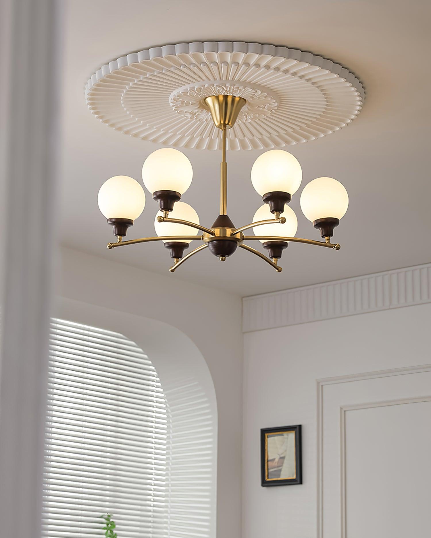 Sciolari Chandelier Vintage Wood Glass - Letslighting