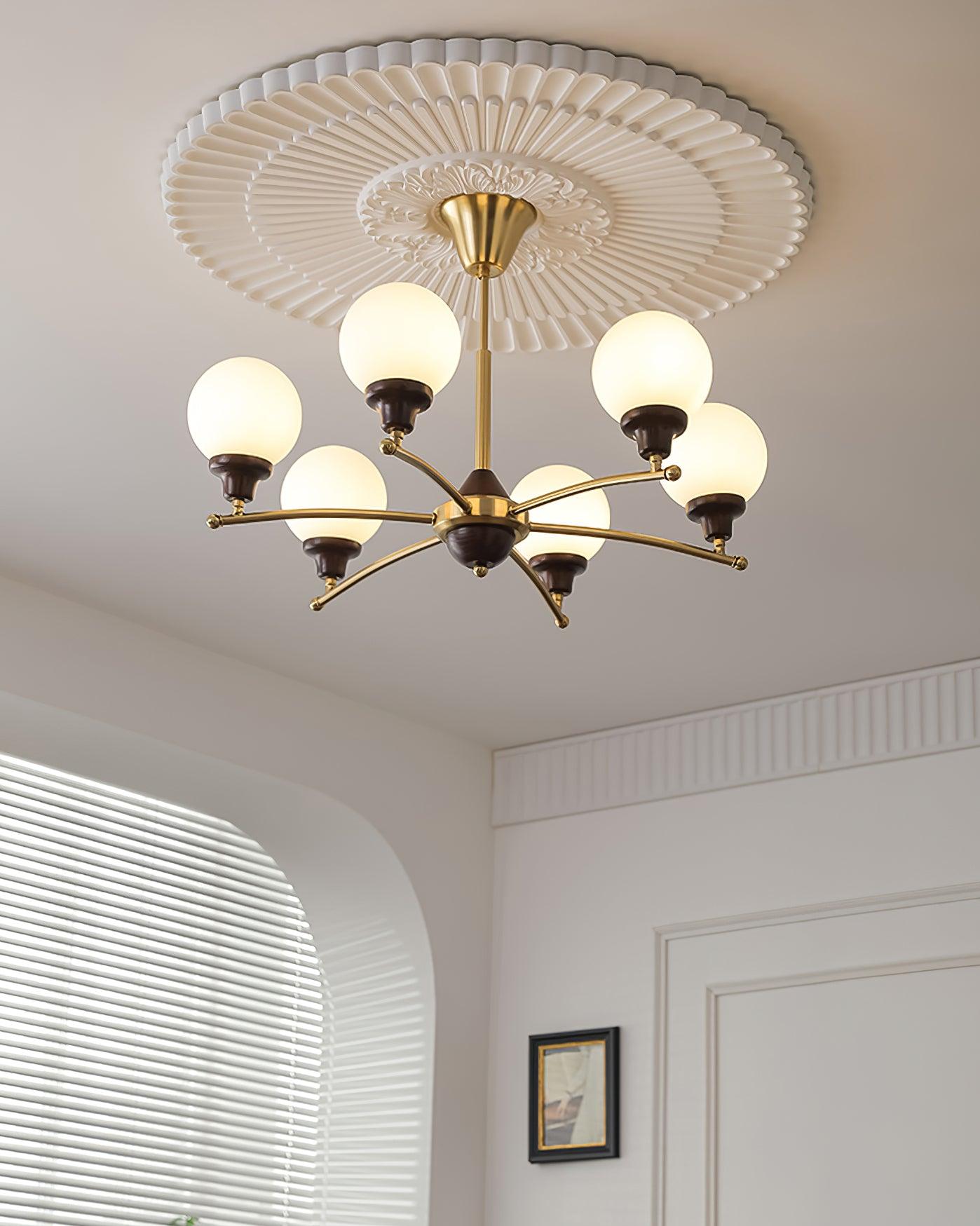 Sciolari Chandelier Vintage Wood Glass - Letslighting