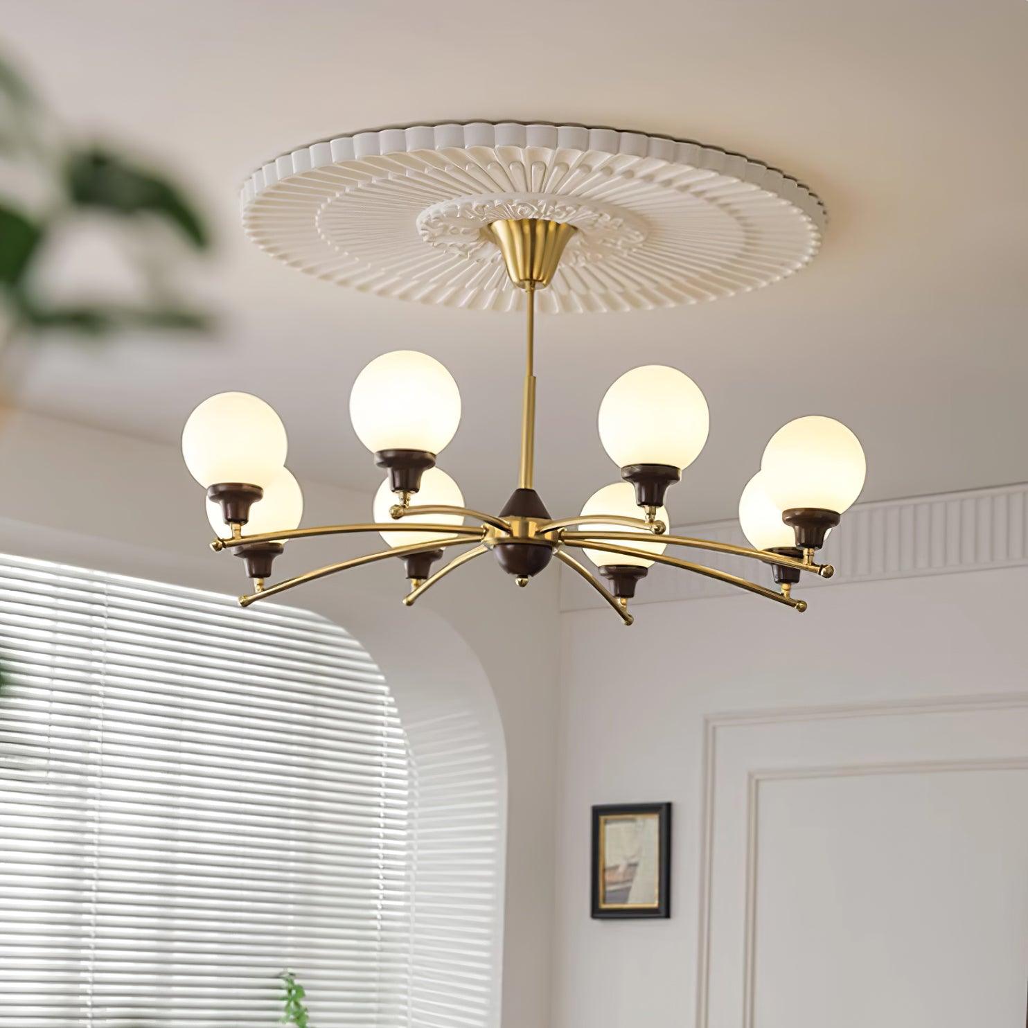 Sciolari Chandelier Vintage Wood Glass - Letslighting