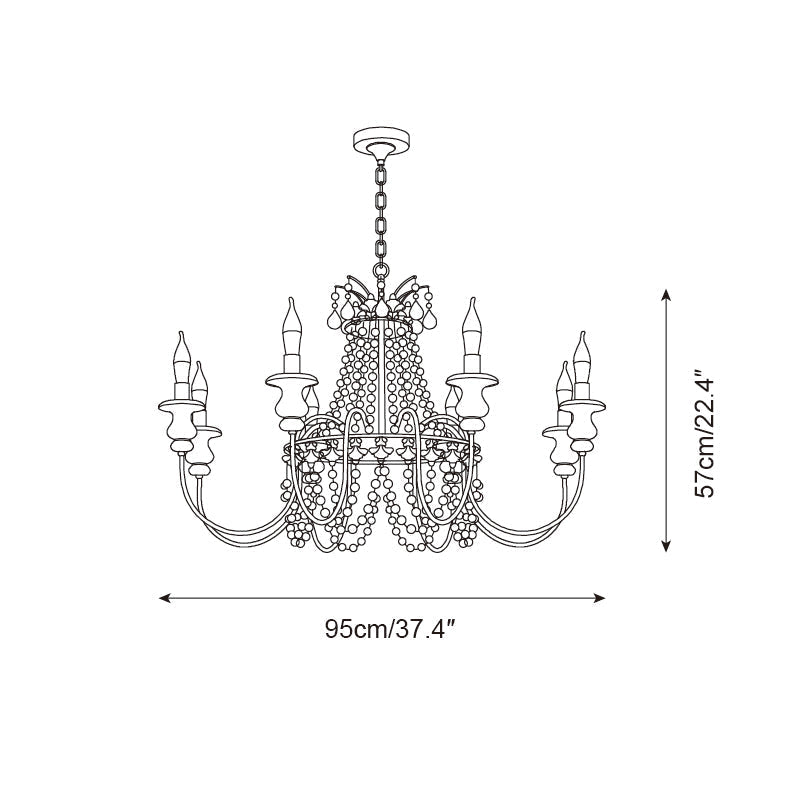 Seraphine Chandelier Beaded Rustic Elegance - Letslighting